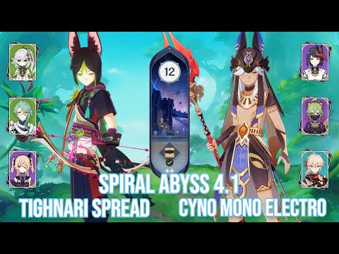 C4 Tighnari Spread and C0 Cyno Mono Electro - Genshin Impact Spiral Abyss Version 4.1