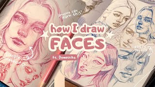 ₊✧ drawing faces in a week  ๋࣭ °/ learning with Domestika ~