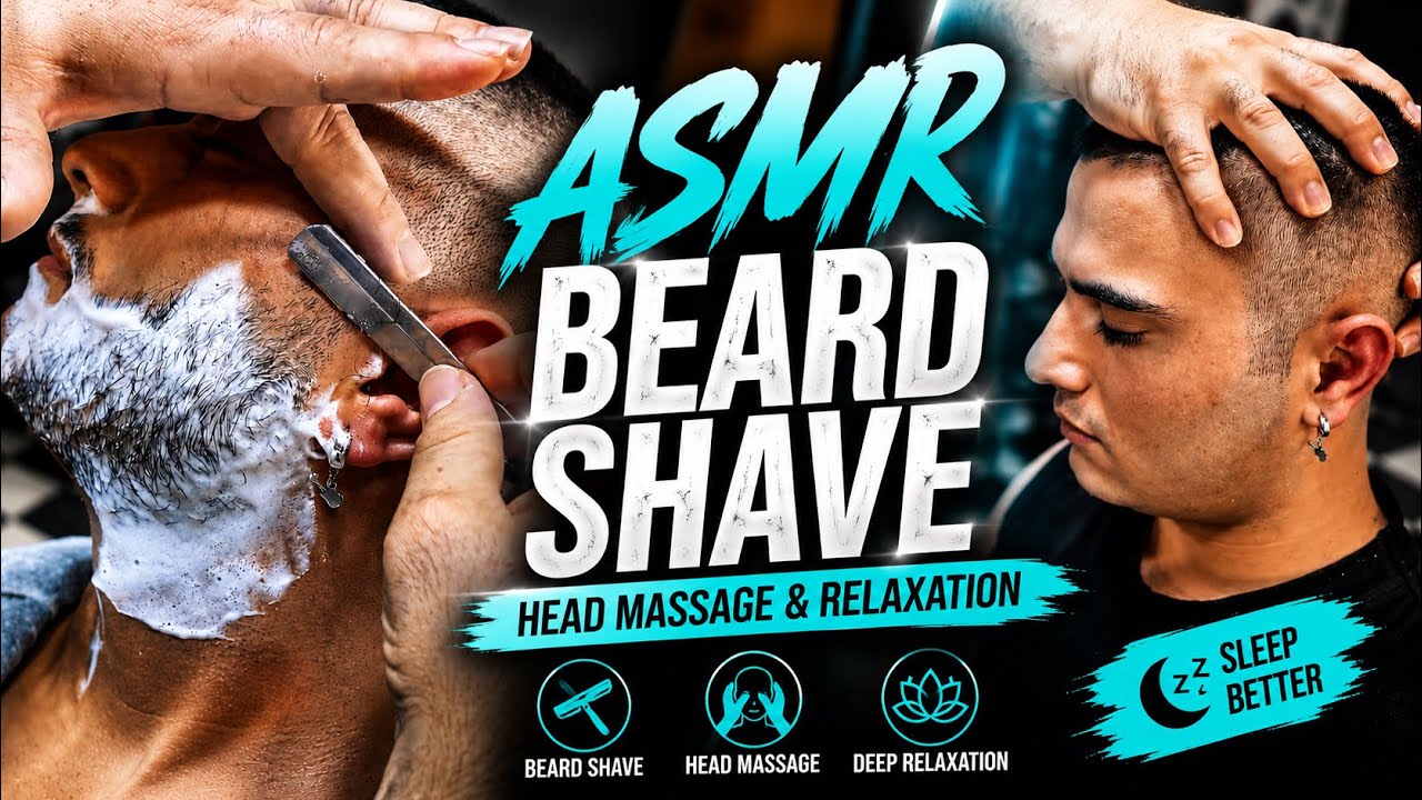 ASMR Beard Trim & Relaxing Head Massage | Turkish Barber for Deep Sleep