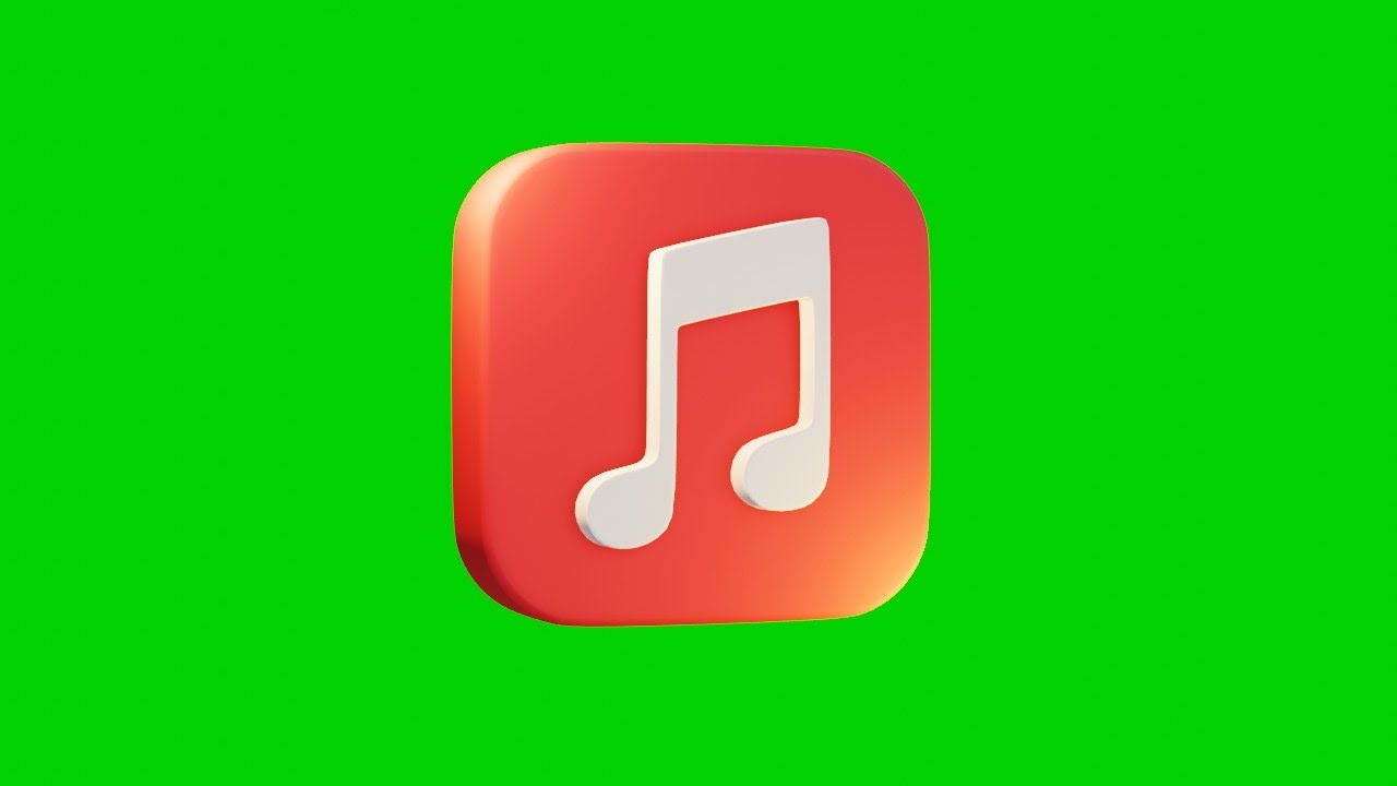Apple Music 3D Logo | Green Screen Background Video