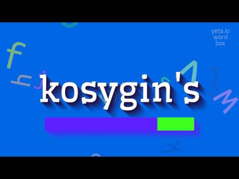 How to say "kosygin's"! (High Quality Voices)