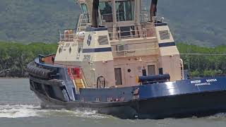 Tug Boats helping Giant Cruise Ship - Cairns Harbour FEB 2025