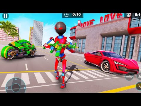 Stickman Robot Car Game – Falcon Robot Bike Game @ android gameplay