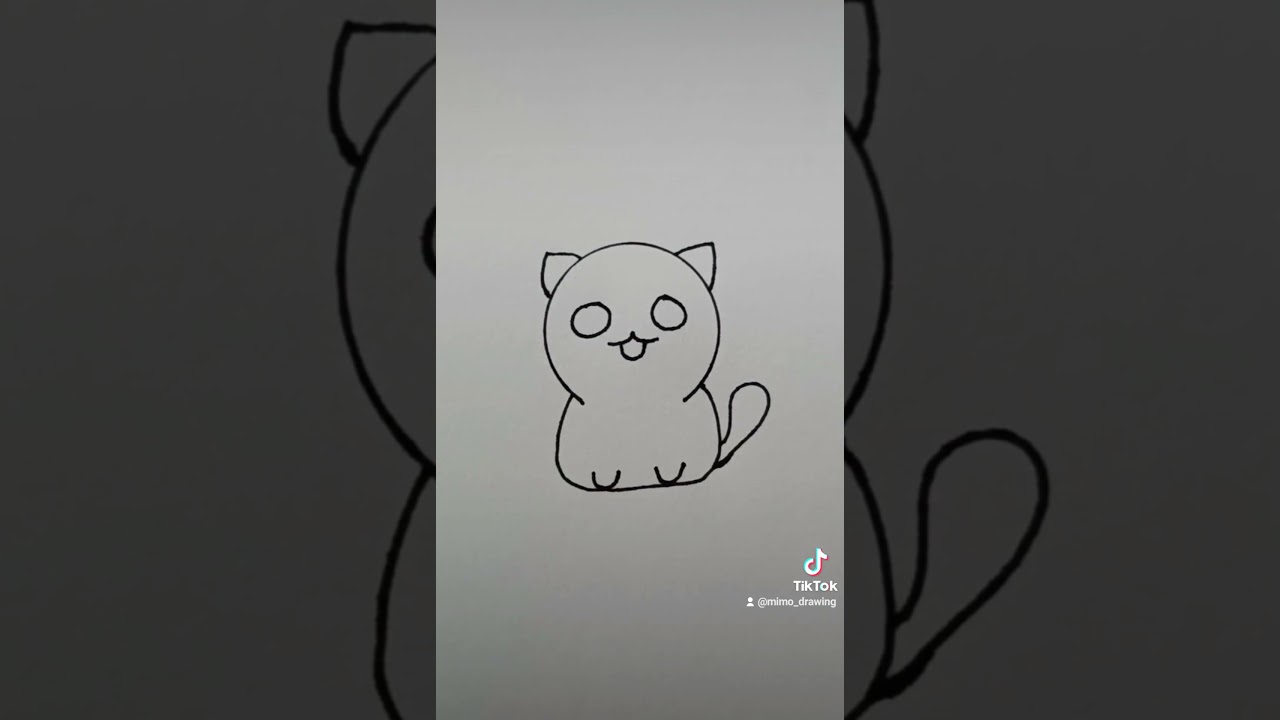 Easy Kawaii Cat Drawing #shorts