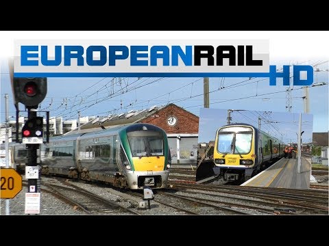 Iarnród Éireann Irish Rail ICR 22000 DMU arrives & Commuter 29000 DMU departs Dublin Connolly