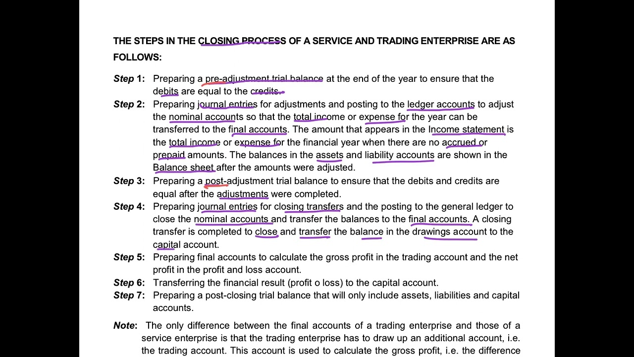 29. Summary - Steps in the Closing Process