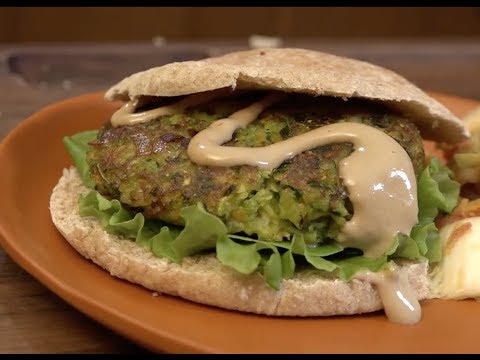 Ultimate Veggie Burger with Sriracha Tahini Sauce | Christine Cushing