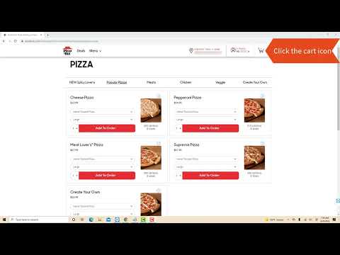 Como fazer um pedido na Pizza Hut online