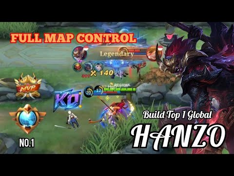 BEST BUILD TOP 1 GLOBAL HANZO | FULL MAP CONTROL GAMEPLAY