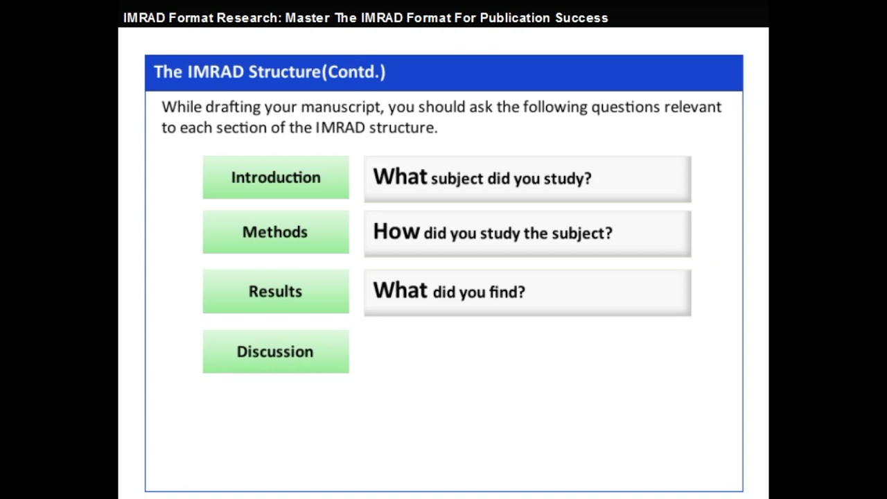 IMRAD Format Research: Master The IMRAD Format For Publication Success