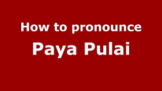 How to pronounce Paya Pulai