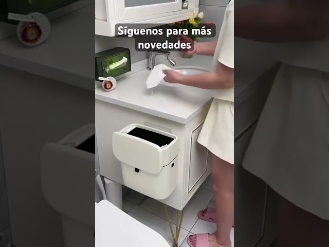 Vídeo relacionado con Papelera Tipo Prensa de Gran Capacidad para Cocina Baño Resistente a Los Olores Construcción de Plástico