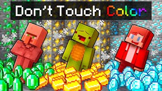 JJ vs Mikey vs Villager: DON'T TOUCH COLOR BATTLE in Minecraft (Maizen)