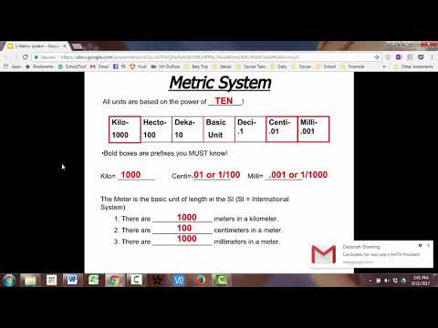 SC 7/8 - Introduction to Metric System
