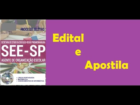 Edital Apostila Processo Seletivo SEE SP 2017 AGENTE DE ORGANIZAÇÃO ESCOLAR