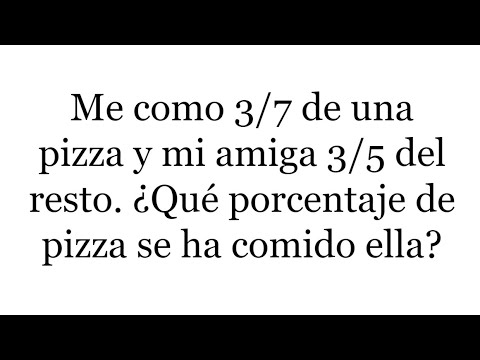 PROBLEMA DE PORCENTAJES CON FRACCIONES. Matemáticas Básicas
