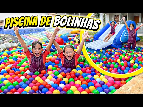 Transformamos nossa PISCINA em uma PISCINA de BOLINHAS | Jéssica Godar e Laurinha e Helena e Gabrie