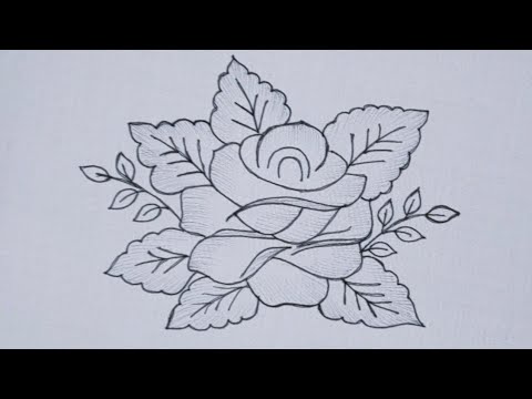 Hand Embroidery Beautiful Rose 🌹 Flower Tutorial Step By Step - Rose Flower Stitches - Embroidery