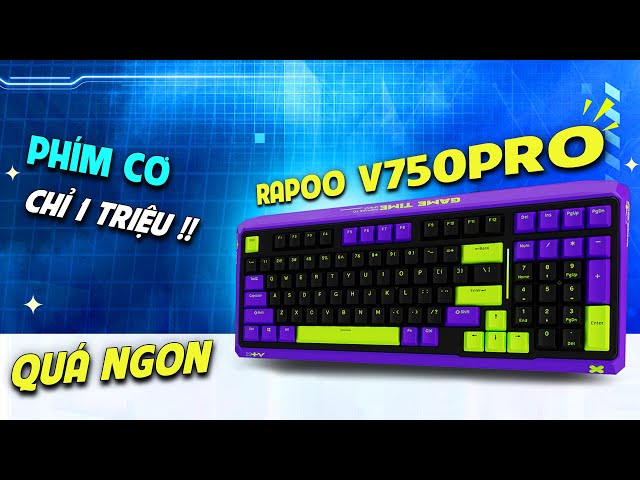Bàn Phím Quang Học Gaming Rapoo V750PRO-98 RGB (Màu Đen Xanh Tím)
