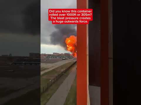 Explosion Throws Tanker 1000FT/300M! #engineering #fire #shorts