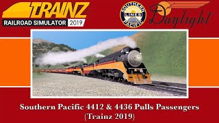 Southern Pacific 4412 & 4436 Pulls Passengers (Trainz 2019)