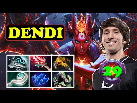 DENDI DESTROYING MID TA WITH QUEEN OF PAIN MASTER TIER LVL 29 PRO PLAY NICE ARCANA COMBO | DOTA2ORBS
