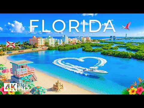 Florida Aerial 4K | Stunning Coastal Cities, Beaches & Theme Parks with Tropical House Mix