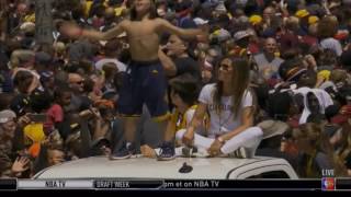 JR Smith Has No Shirt On at Cavs Victory Parade | LIVE 6 22 16