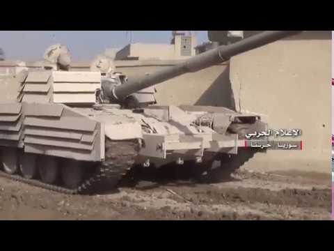 T-72 Shafrah IV Eastern Damascus, circa 8th January 2018, trying to reach Harasta vehicle base.