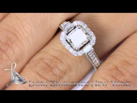 ER-0228 - 3.18 Carat G-SI1 Cushion Cut Diamond Engagement Ring 18k Gold Vintage Style