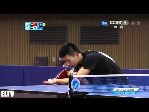 2014 Asian Games table Tennis (卓球) Men Team 1st match (MA Long vs Kenta Matsudaira)