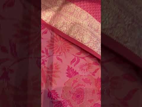 Locked Weave Himroo Saree with Floral Motifs