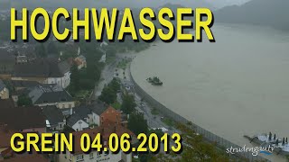 preview picture of video 'Hochwasser in Grein Stand 04.06.2013 10h-13h'