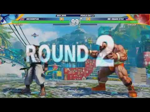 Incognitus (Rashid) vs RB Snake Eyez (Zangief) - EGX 2016 - Pools Day 2