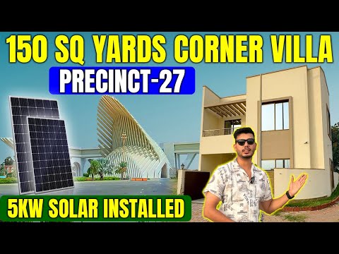 Precinct-27 Corner Villa | 150 Sq. Yards with 5KW Solar – Save Big on Bills