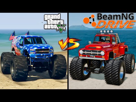 GTA 5 MONSTER TRUCK VS BeamNg DRIVE MONSTER TRUCK - WHICH MOD IS BEST?