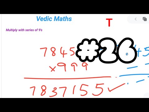Vedic Maths|Multiply any number by series of 9'S|Simple technique|Magical math tricks