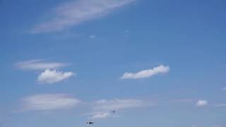 Vectren Dayton Air Show 2016 F/A-18 flying right, banking left