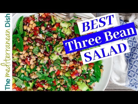 Mediterranean Three Bean Salad! The BEST you'll ever have