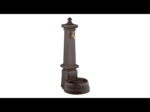 Standbrunnen antik 100 cm Braun - Gold - Aluminium - Stahl - 45 x 100 x 38 cm