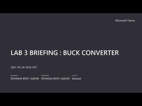 LAB 3 BRIEFING BUCK CONVERTER MULTISIM SIMULATION
