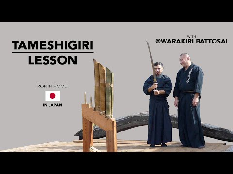 KATANA TAMESHIGIRI LESSON with @warakiribattosai  #martialarts #battojutsu  #samurai #sword #japan