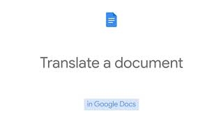 How to: Translate a document in Google Docs