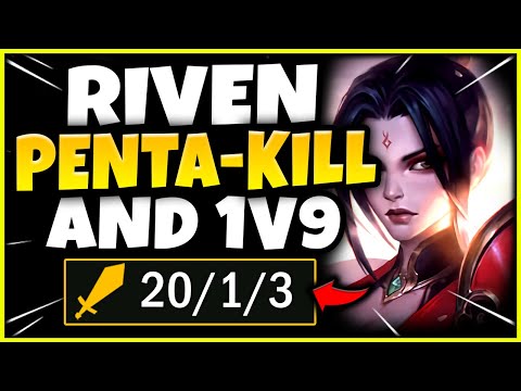 RIVEN HOW TO GET A PENTA-KILL AND LITERALLY 1V9 (INFORMATIVE) - S12 Riven TOP Gameplay Guide