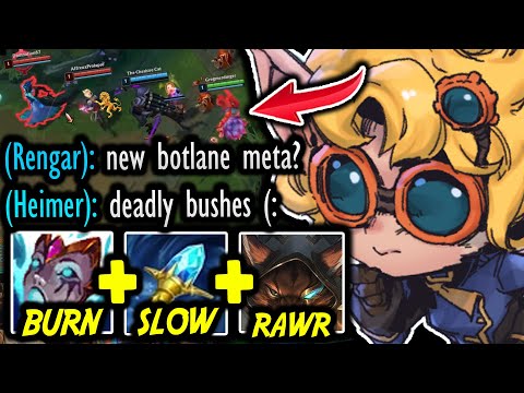 You won't believe this Heimerdinger and Rengar botlane GIGA COMBO!