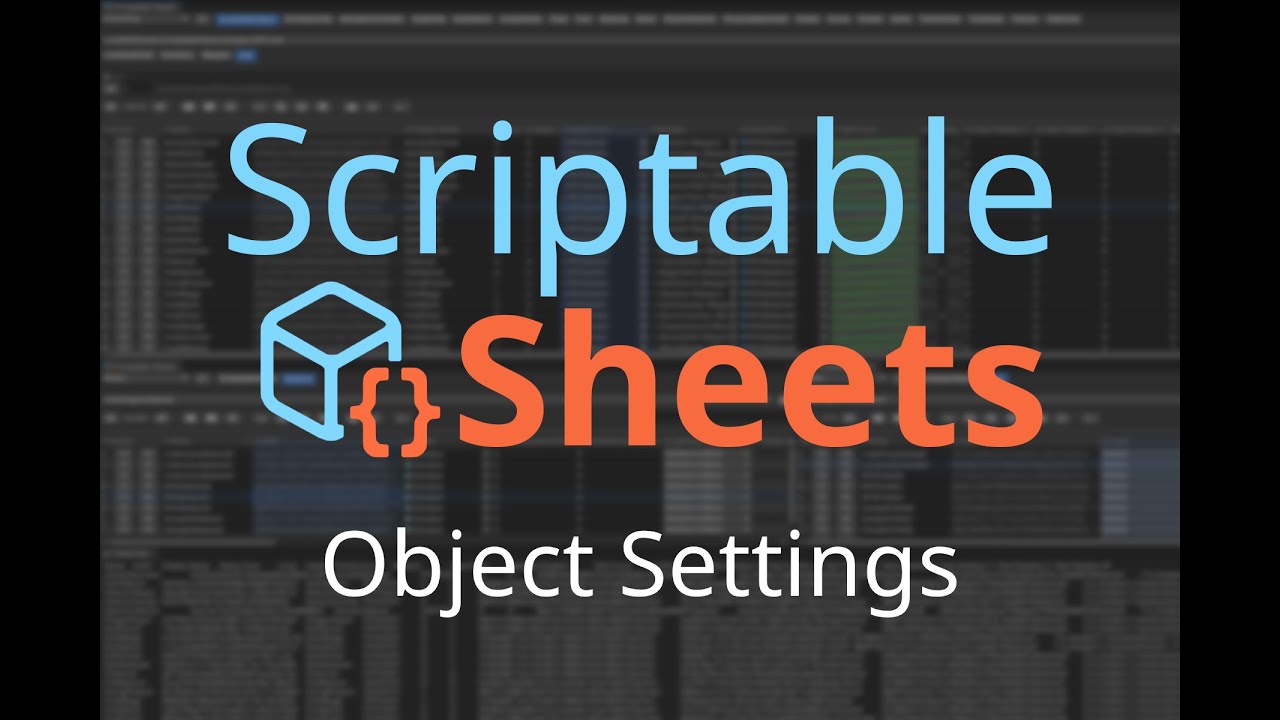 Scriptable Sheets: Object Settings