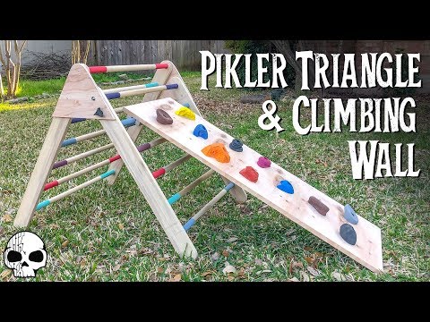 Indoor Kids Climbing Toys Premium Wooden Climbing Triangle for Sliding and Climbing 2 in 1 Stable Toddler Climber Structure Pikler Triangle Climber with Ramp Foldable Kids Climber