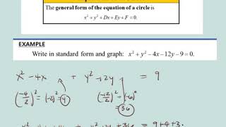 14  Conic Section General Form Circles