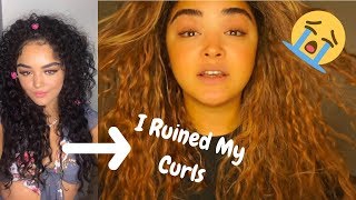 I really F***ked up my curls!! Bleaching FAIL -  CUTTING MY HAIR AT HOME + TRYING TO SAVE MY HAIR