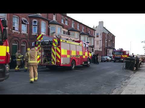Lancashire Fire & Rescue Fleetwood P1 and P2 on scene